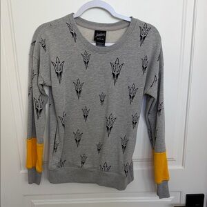 ASU Sundevils sweatshirt with Yellow Cuff Accents